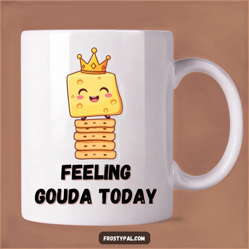 Funny Cheese King Mug - Hilarious Crowned Cheese Cracker Stack Gift for Cheese Lovers