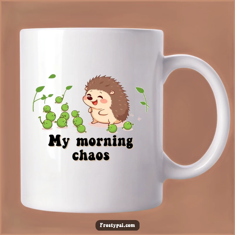 Funny Hedgehog Pea Herder Mug - Adorable Giggling Prickly Pal Gift for Veggie Lovers