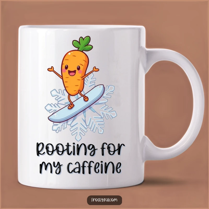 Funny Carrot Surf Mug: Joyful Veggie Rider, Hilarious Drinkware for Healthy Humor Lovers