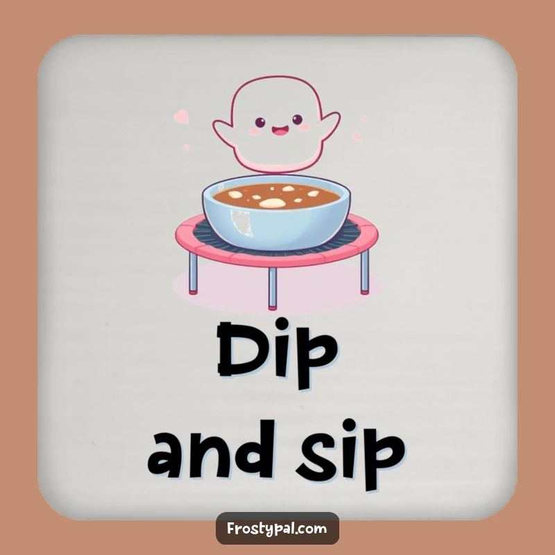 Funny Marshmallow Cocoa Drink Coaster - Protect Surfaces with Sweetness!
