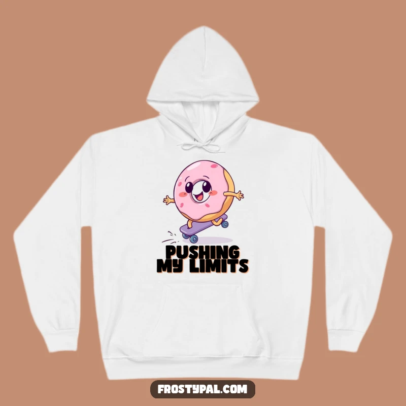 Funny Donut Skater Hoodie - Cozy Up with Determination!