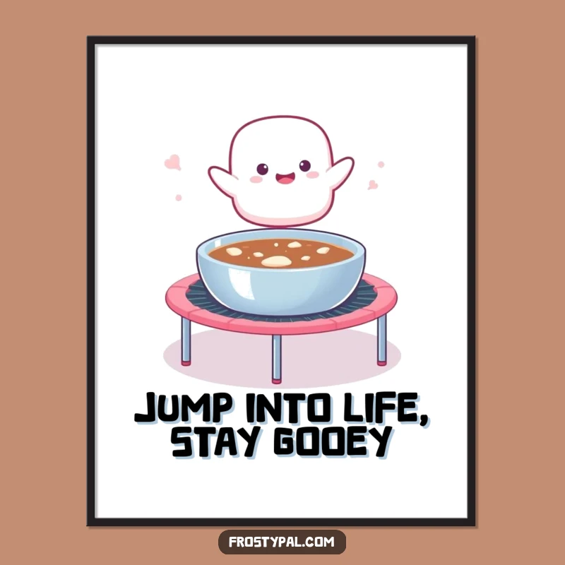 Funny Free Printable Wall Art: Marshmallow Cocoa Splash - Humorous Downloadable Decor DIY Gift