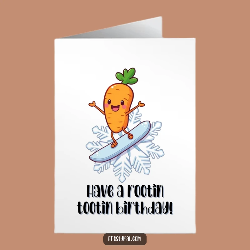 Free Printable Birthday Card: Surfing Carrot Birthday Fun - Joyful Downloadable Gift