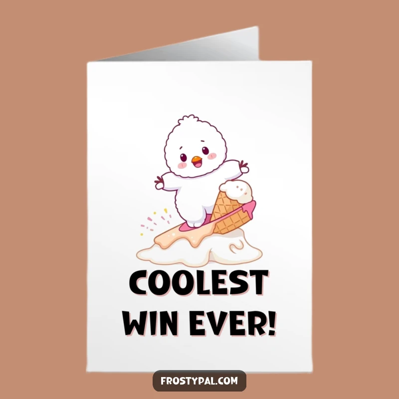 Free Printable Congrats Card: Snowman Surf Success - Downloadable Gift