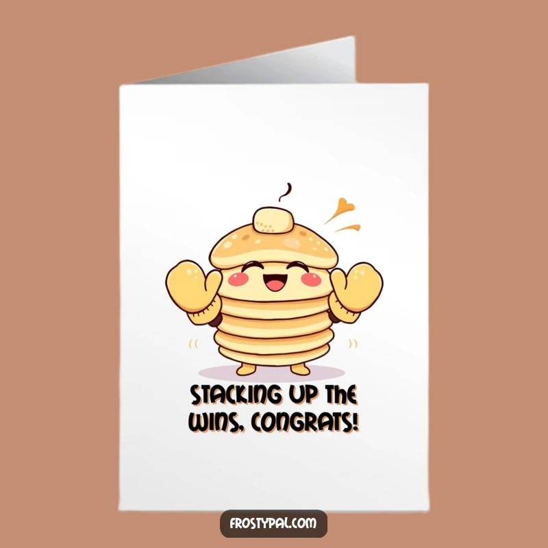 Free Printable Congrats Card: Pancake High-Fives Success - Funny Celebration Gift