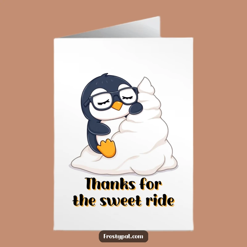 Free Printable Thank You Card: Penguin's Creamy Thanks - Sweet Appreciation Gift