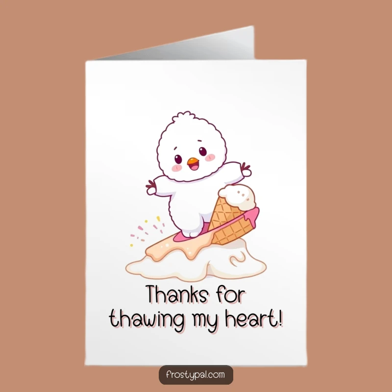 Hilarious Thank You Card: Snowman Ice Cream Thanks - Free Printable