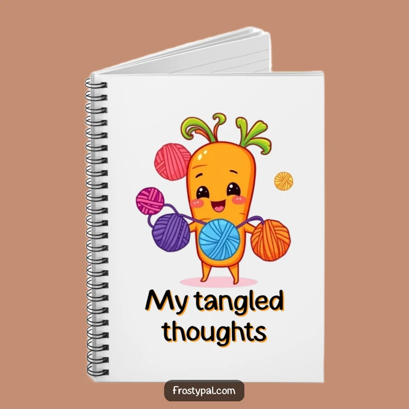 Funny Carrot Juggling Yarn Notebook - Journal Crafter Pages Gift