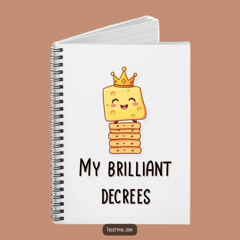 Funny Cheese King Notebook - Crowned Cheese Cracker Stack Journal Gift Idea