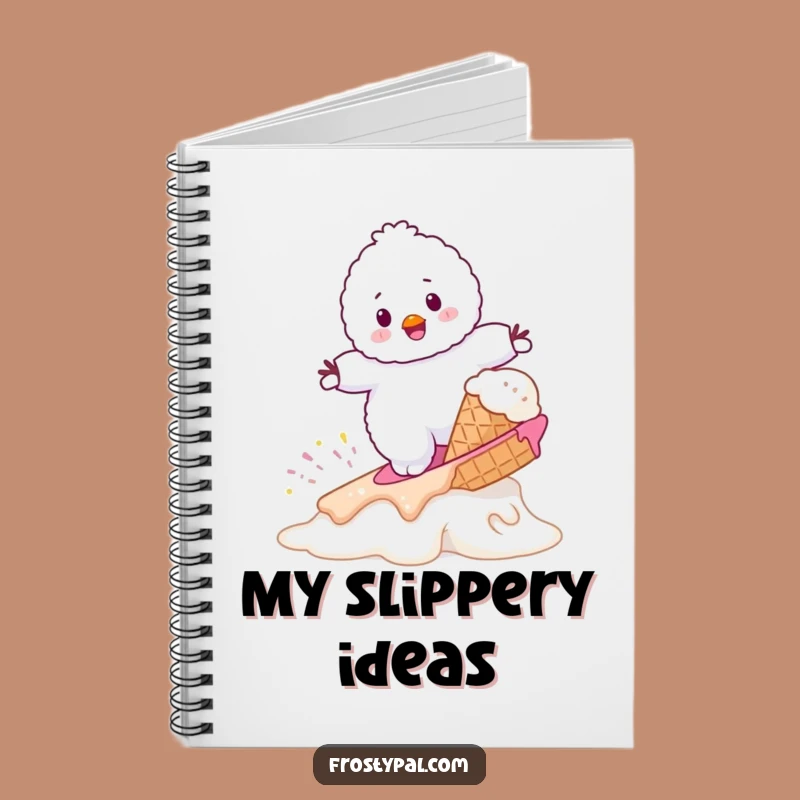 Funny Snowman Surf Ice Cream Notebook - Journal Wacky Pages Gift