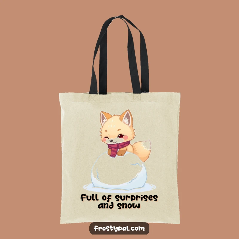 Funny Fox Tote Bag: Snowball Survivor, Hilarious Accessory for Winter Errands
